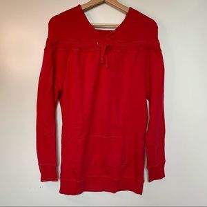Lija Hoodie Sweatshirt Red Cotton Size Small